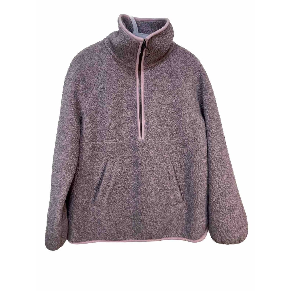 Madewell Medium Fleece Pullover Purple Sweatshirt Polartec 1/4 Zip Jacket